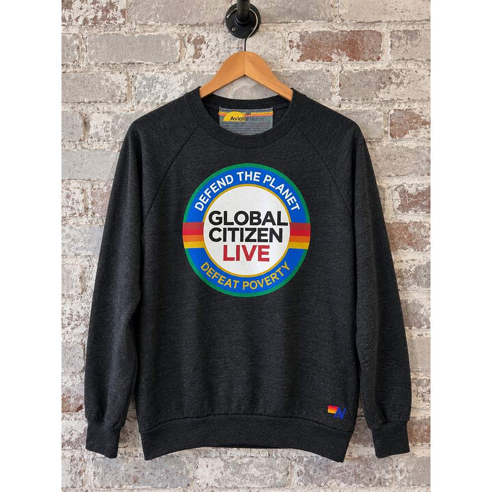 Aviator Nation Global Citizen Live Sweatshirt Charcoal Gray Large USA Unisex - Picture 2 of 11
